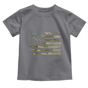 Dada Daddy Dad Bro Camo American Flag Toddler T Shirt Patriotic Fathers Day Gift TS12 Charcoal Print Your Wear