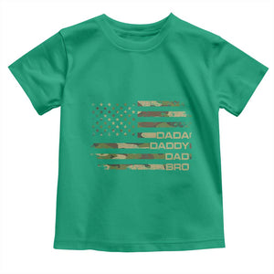 Dada Daddy Dad Bro Camo American Flag Toddler T Shirt Patriotic Fathers Day Gift TS12 Irish Green Print Your Wear