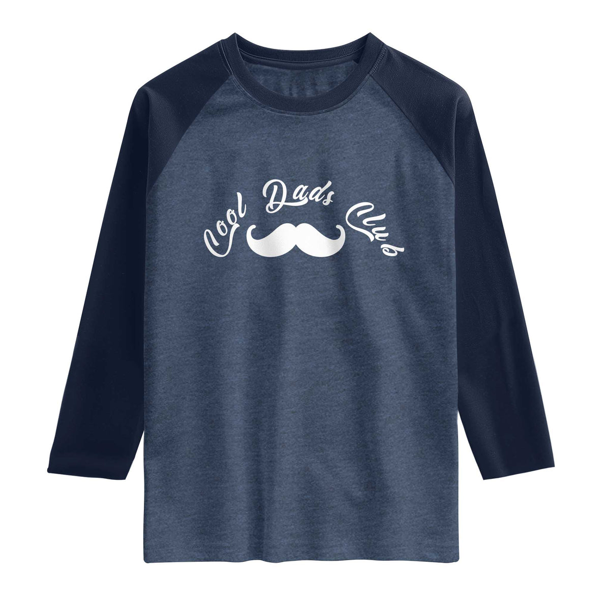 Cool Dad Club Raglan Shirt Coolest Dad Ever Birthday Gift TS12 Heather Denim Navy Print Your Wear