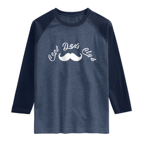 Cool Dad Club Raglan Shirt Coolest Dad Ever Birthday Gift TS12 Heather Denim Navy Print Your Wear