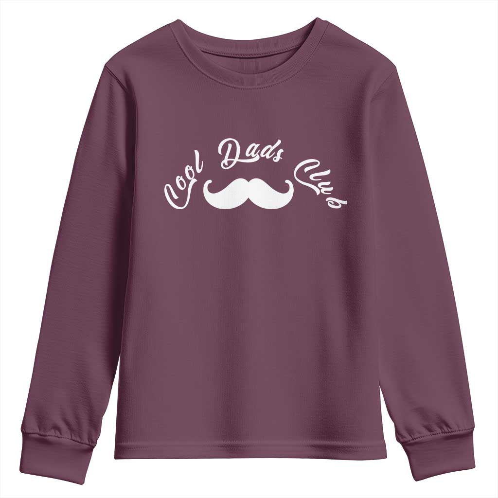 Cool Dad Club Youth Sweatshirt Coolest Dad Ever Birthday Gift TS12 Maroon Print Your Wear
