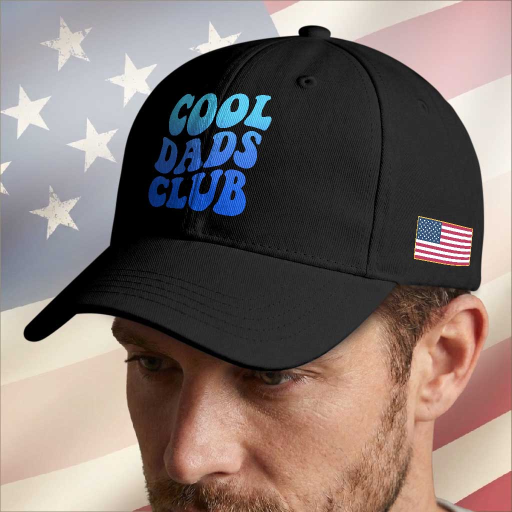 Cool Dads Club Blue Typography Baseball Cap Fathers Day Gift TS12 Print Your Wear