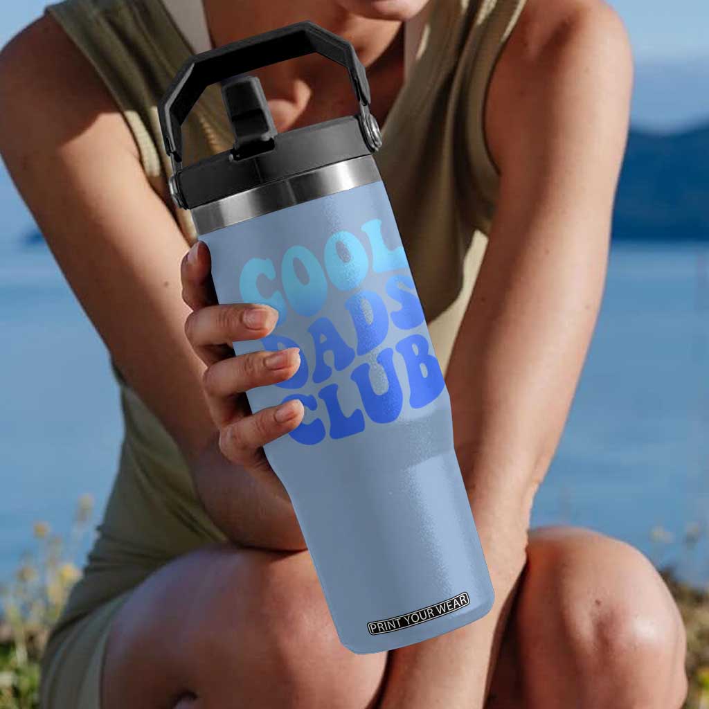 Cool Dads Club Blue Typography Flip Straw Tumbler Fathers Day Gift TS12 One Size: 30 oz Light Blue Print Your Wear