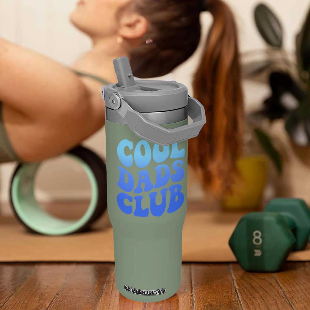Cool Dads Club Blue Typography Flip Straw Tumbler Fathers Day Gift TS12 One Size: 30 oz Moss Green Print Your Wear