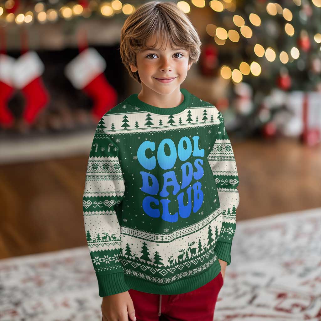 Cool Dads Club Blue Typography Ugly Christmas Sweater Fathers Day Gift TS12 Forest Green Beige Print Your Wear