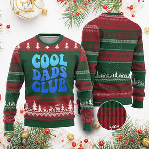 Cool Dads Club Blue Typography Ugly Christmas Sweater Fathers Day Gift TS12 Red Green Print Your Wear
