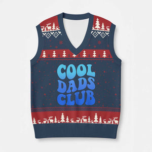 Cool Dads Club Blue Typography V-Neck Knit Sweater Vest Fathers Day Gift TS12 Navy Red Print Your Wear