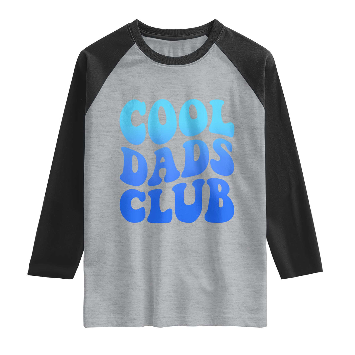 Cool Dads Club Blue Typography Raglan Shirt Fathers Day Gift TS12 Heather Gray Black Print Your Wear