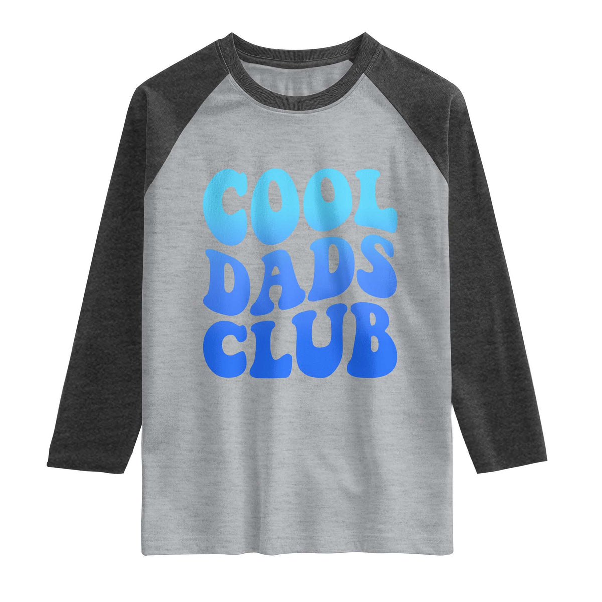 Cool Dads Club Blue Typography Raglan Shirt Fathers Day Gift TS12 Heather Gray Heather Charcoal Print Your Wear