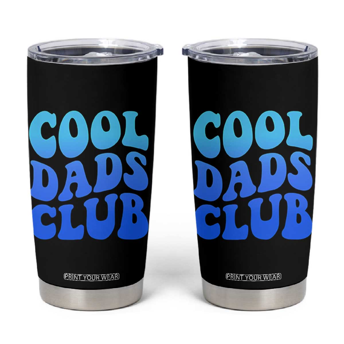 Cool Dads Club Blue Typography Tumbler Cup Fathers Day Gift TS12 Black Print Your Wear