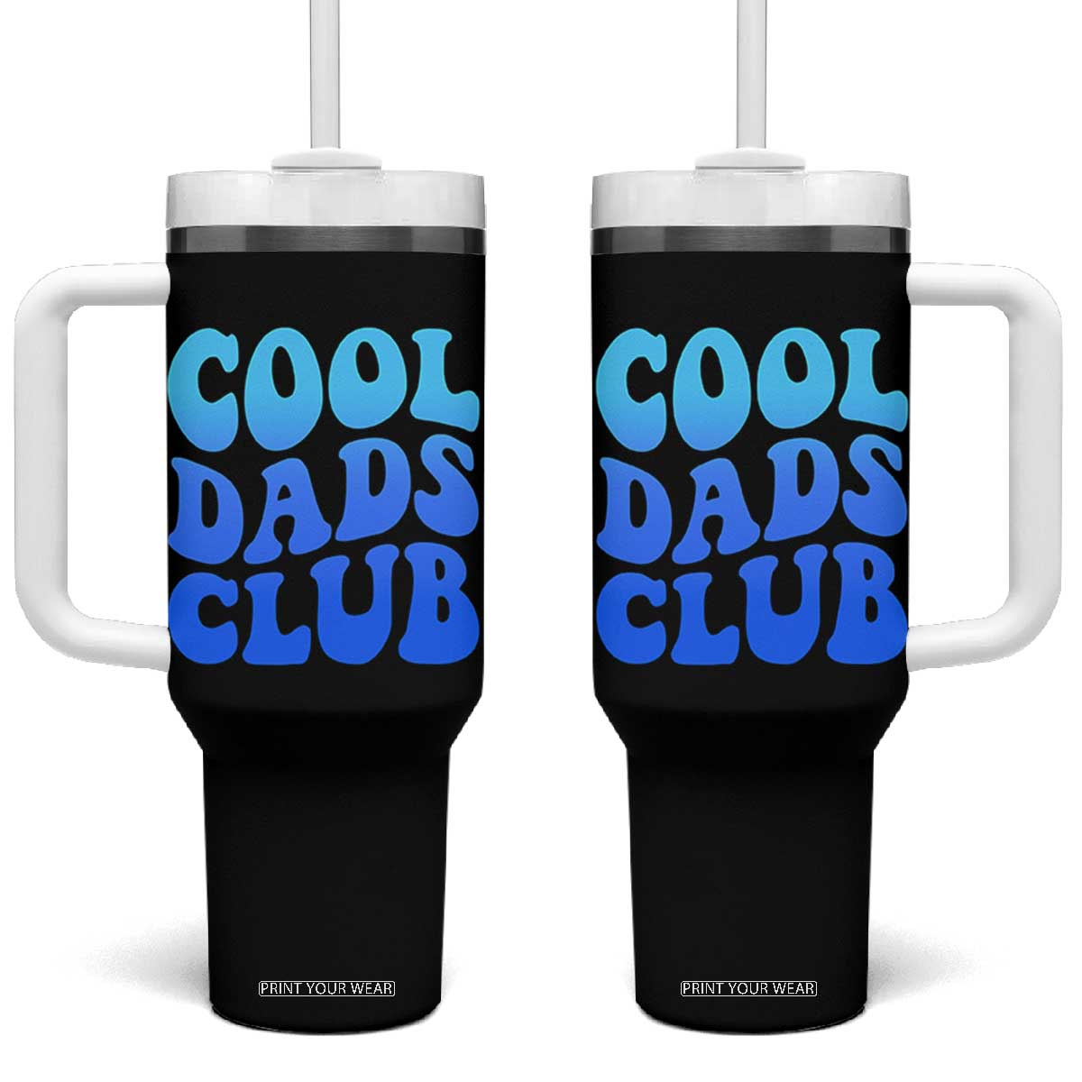 Cool Dads Club Blue Typography Tumbler With Handle Fathers Day Gift TS12 One Size: 40 oz Black Print Your Wear