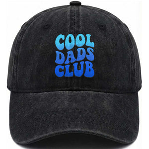 Cool Dads Club Blue Typography Washed Cotton Baseball Cap Fathers Day Gift TS12 Print Your Wear