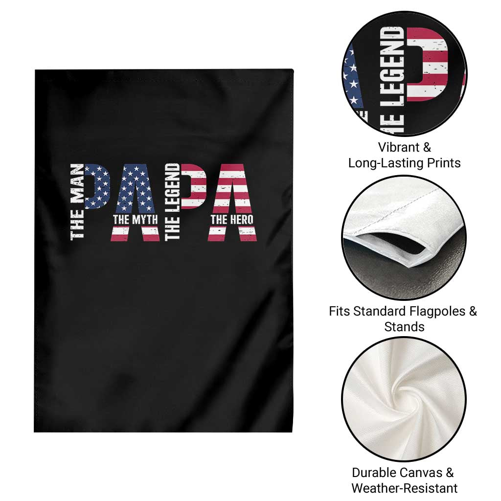 Vintage American Flag Papa The Man The Myth The Legend Garden Flag Fathers Day Gift TS12 Print Your Wear