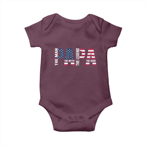 Vintage American Flag Papa The Man The Myth The Legend Baby Onesie Fathers Day Gift TS12 Maroon Print Your Wear