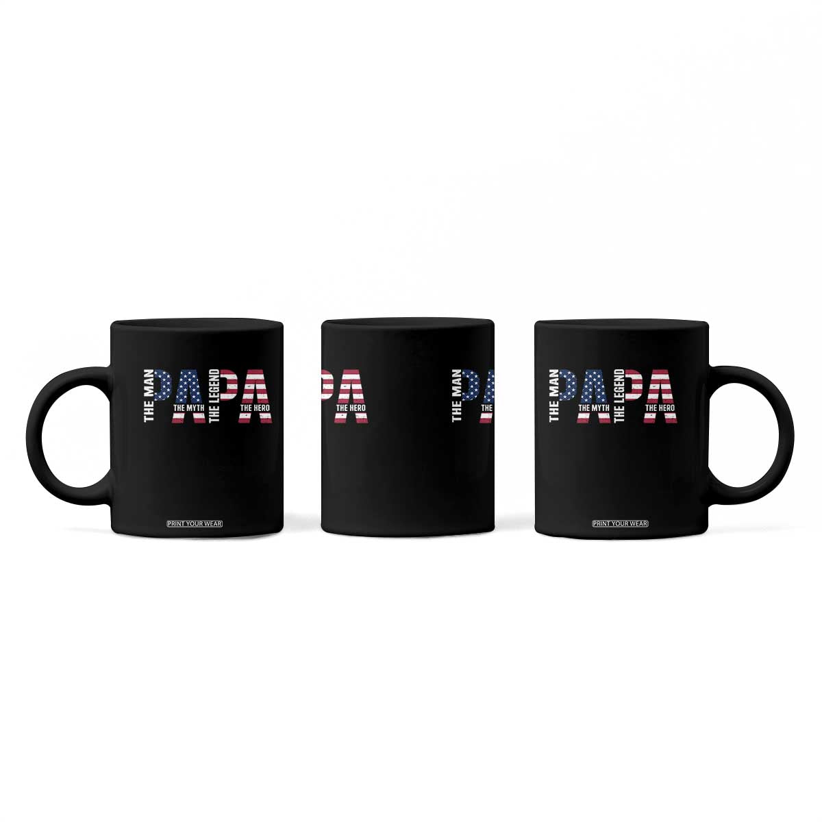 Vintage American Flag Papa The Man The Myth The Legend Coffee Mug Fathers Day Gift TS12 Print Your Wear