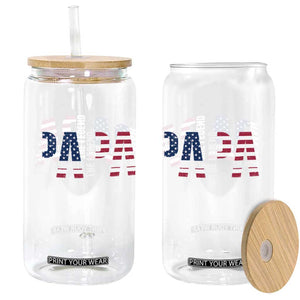 Vintage American Flag Papa The Man The Myth The Legend Glass Can Fathers Day Gift TS12 Print Your Wear