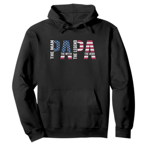 Vintage American Flag Papa The Man The Myth The Legend Hoodie Fathers Day Gift TS12 Black Print Your Wear