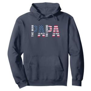 Vintage American Flag Papa The Man The Myth The Legend Hoodie Fathers Day Gift TS12 Navy Print Your Wear