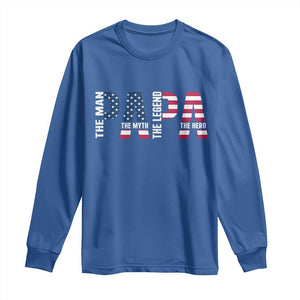 Vintage American Flag Papa The Man The Myth The Legend Long Sleeve Shirt Fathers Day Gift TS12 Royal Blue Print Your Wear