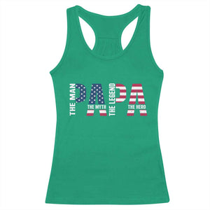 Vintage American Flag Papa The Man The Myth The Legend Racerback Tank Top Fathers Day Gift TS12 Irish Green Print Your Wear