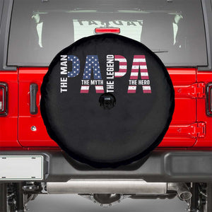 Vintage American Flag Papa The Man The Myth The Legend Spare Tire Cover Fathers Day Gift TS12 Black Print Your Wear