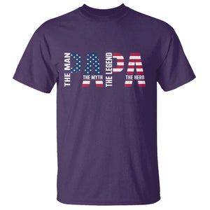 Vintage American Flag Papa The Man The Myth The Legend T Shirt Fathers Day Gift TS12 Purple Print Your Wear