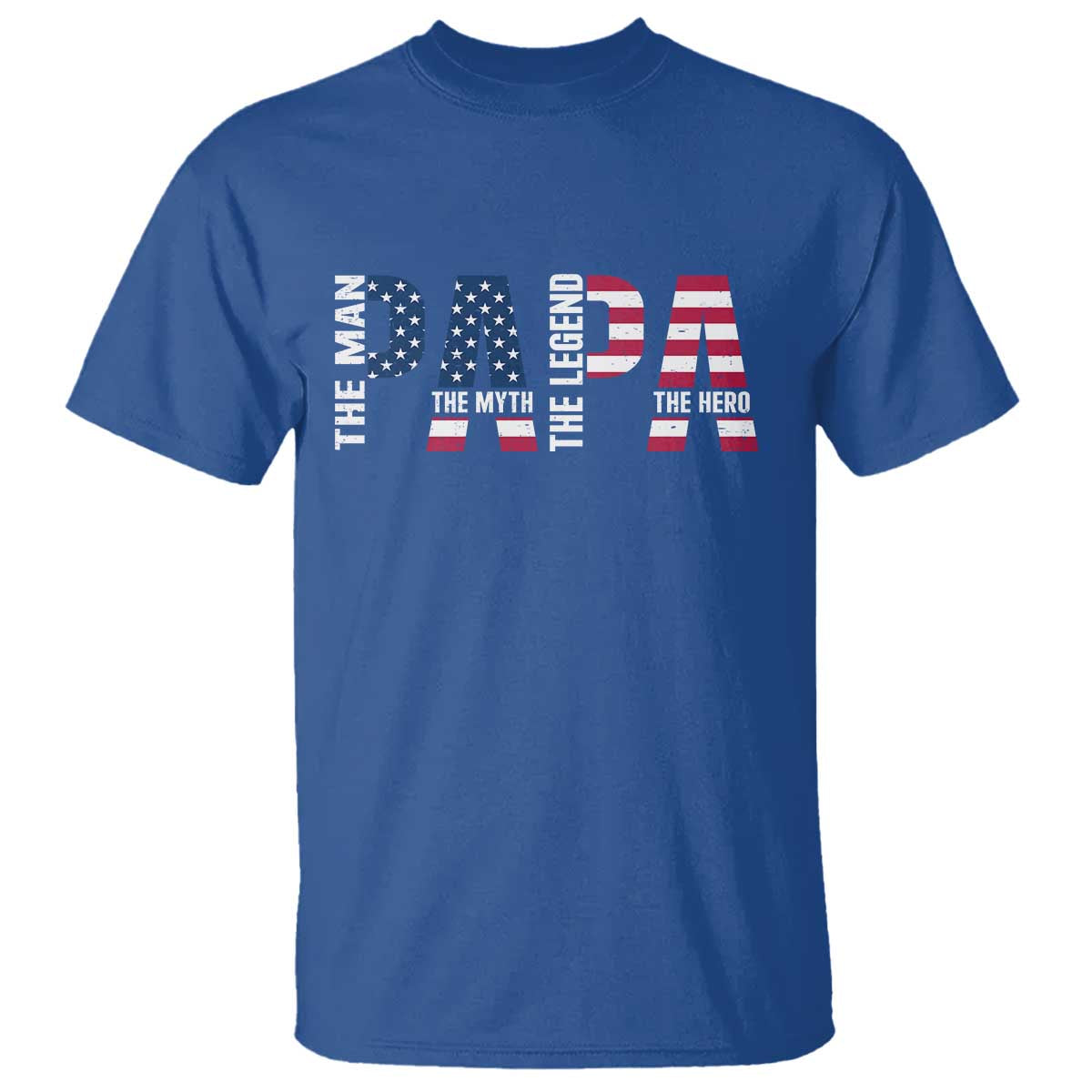 Vintage American Flag Papa The Man The Myth The Legend T Shirt Fathers Day Gift TS12 Royal Blue Print Your Wear