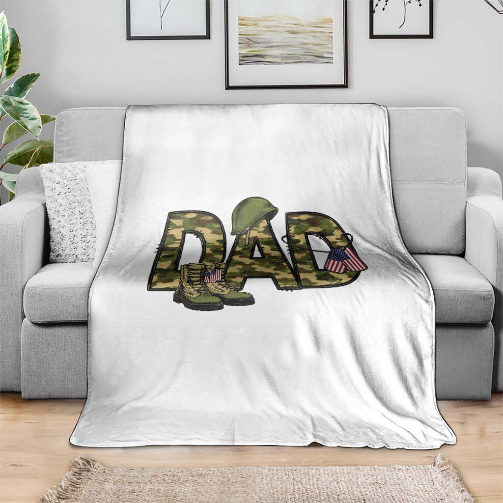 Proud Army Dad USA Flag Camo Throw Blanket Fathers Day Gift TS12 Print Your Wear