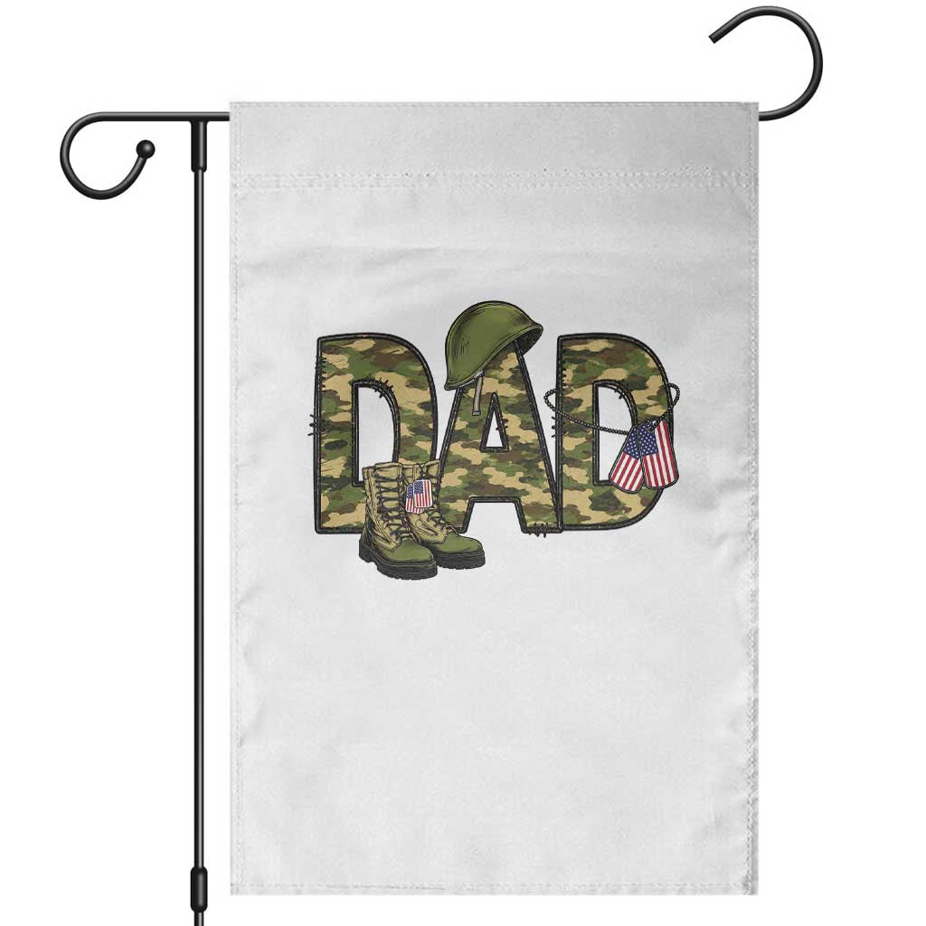 Proud Army Dad USA Flag Camo Garden Flag Fathers Day Gift TS12 White Print Your Wear