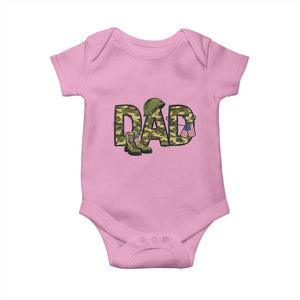 Proud Army Dad USA Flag Camo Baby Onesie Fathers Day Gift TS12 Light Pink Print Your Wear