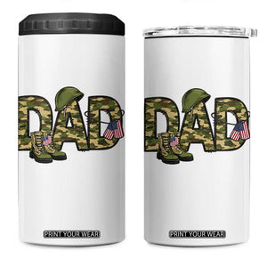 Proud Army Dad USA Flag Camo 4 in 1 Can Cooler Tumbler Fathers Day Gift TS12 One Size: 16 oz White Print Your Wear