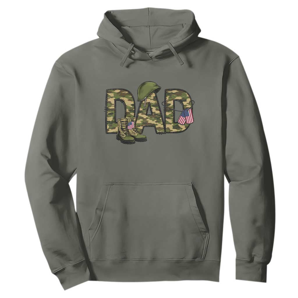 Proud Army Dad USA Flag Camo Hoodie Fathers Day Gift TS12 Military Green Print Your Wear