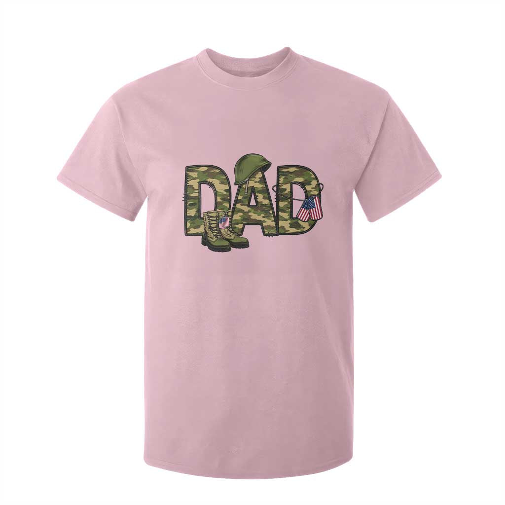 Proud Army Dad USA Flag Camo T Shirt For Kid Fathers Day Gift TS12 Light Pink Print Your Wear