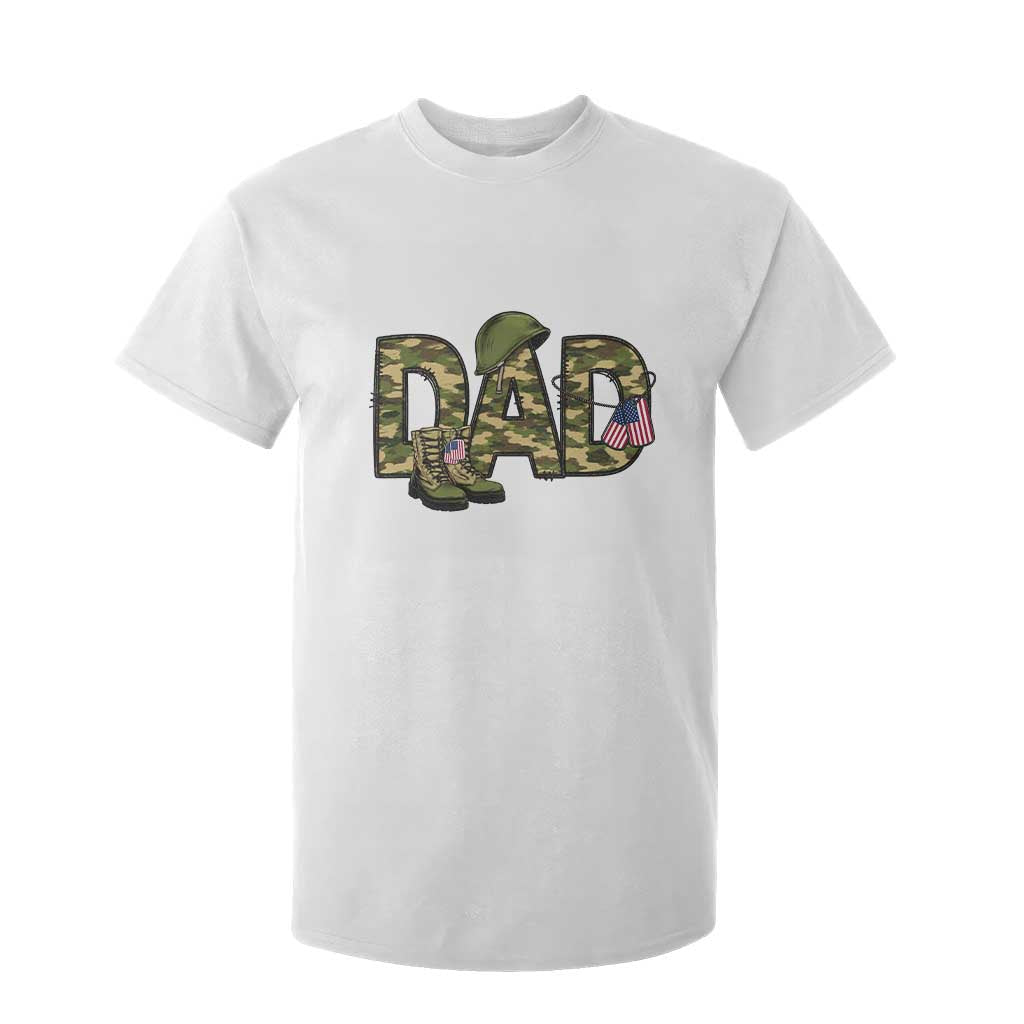 Proud Army Dad USA Flag Camo T Shirt For Kid Fathers Day Gift TS12 White Print Your Wear