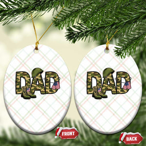 Proud Army Dad USA Flag Camo Ceramic Ornament Fathers Day Gift TS12 Print Your Wear