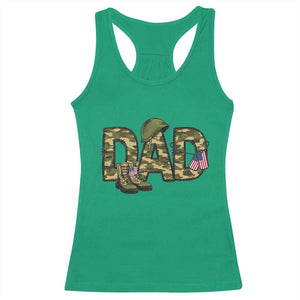 Proud Army Dad USA Flag Camo Racerback Tank Top Fathers Day Gift TS12 Irish Green Print Your Wear