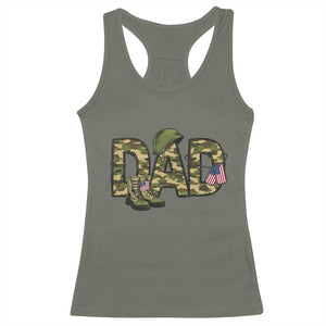 Proud Army Dad USA Flag Camo Racerback Tank Top Fathers Day Gift TS12 Military Green Print Your Wear