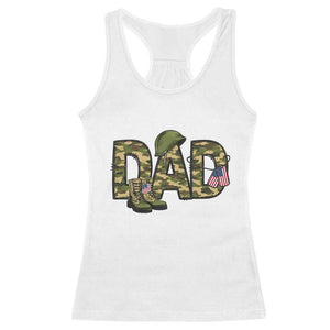 Proud Army Dad USA Flag Camo Racerback Tank Top Fathers Day Gift TS12 White Print Your Wear