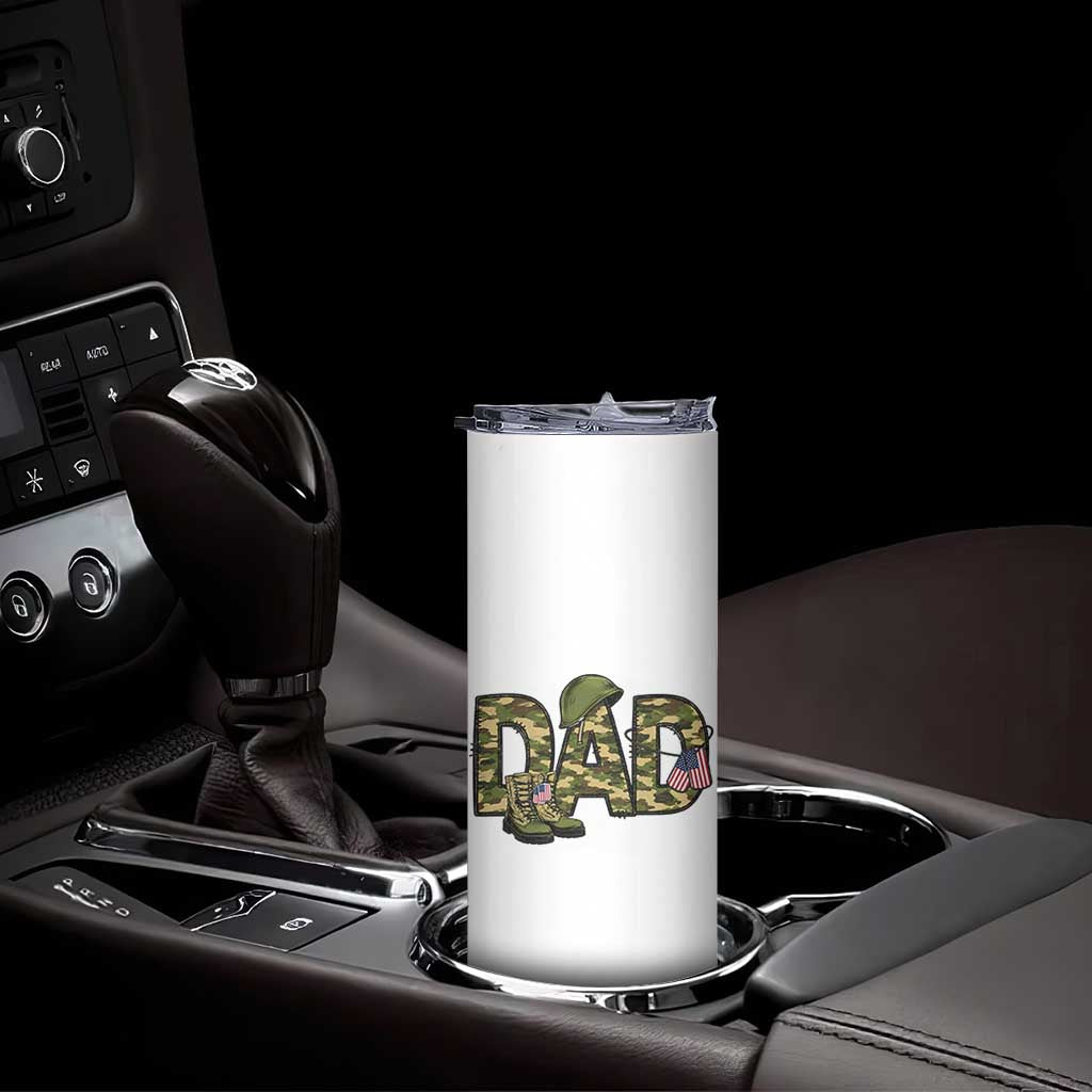 Proud Army Dad USA Flag Camo Skinny Tumbler Fathers Day Gift TS12 Print Your Wear