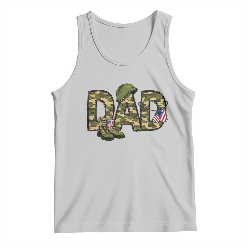 Proud Army Dad USA Flag Camo Tank Top Fathers Day Gift TS12 Ash Print Your Wear