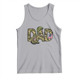 Proud Army Dad USA Flag Camo Tank Top Fathers Day Gift TS12 Athletic Heather Print Your Wear