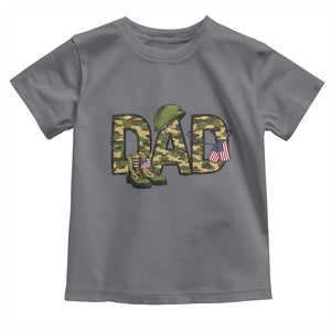 Proud Army Dad USA Flag Camo Toddler T Shirt Fathers Day Gift TS12 Charcoal Print Your Wear