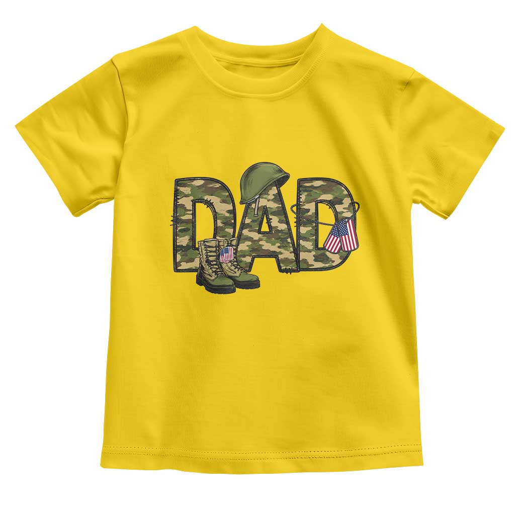 Proud Army Dad USA Flag Camo Toddler T Shirt Fathers Day Gift TS12 Daisy Print Your Wear