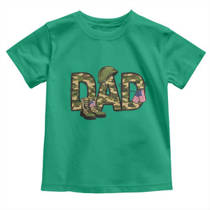 Proud Army Dad USA Flag Camo Toddler T Shirt Fathers Day Gift TS12 Irish Green Print Your Wear