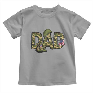 Proud Army Dad USA Flag Camo Toddler T Shirt Fathers Day Gift TS12 Sport Gray Print Your Wear