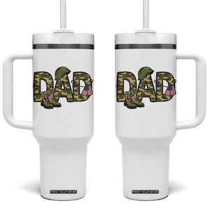 Proud Army Dad USA Flag Camo Tumbler With Handle Fathers Day Gift TS12 One Size: 40 oz White Print Your Wear