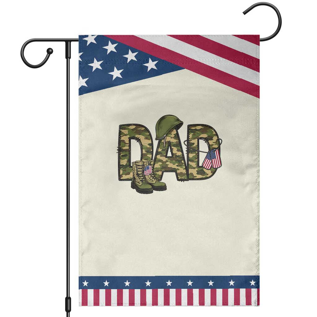 Proud Army Dad USA Flag Camo Patriotic Garden Flag Fathers Day Gift TS12 Modern Beige Blue Print Your Wear