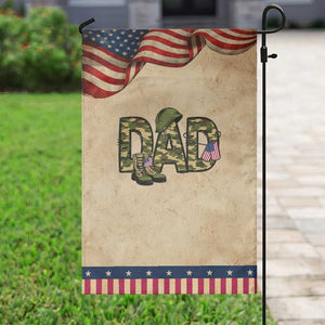 Proud Army Dad USA Flag Camo Patriotic Garden Flag Fathers Day Gift TS12 Vintage Rustic Tan Navy Print Your Wear