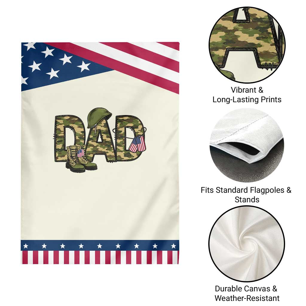 Proud Army Dad USA Flag Camo Patriotic Garden Flag Fathers Day Gift TS12 Print Your Wear