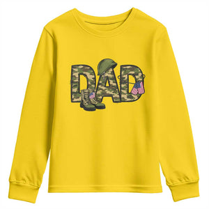 Proud Army Dad USA Flag Camo Youth Sweatshirt Fathers Day Gift TS12 Daisy Print Your Wear